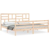 vidaXL Okvir kreveta s uzglavljem veliki bračni od masivnog drva | shoptok.hr