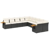  The Living Store Vrtna sedežna garnitura 10-delna z blazinami črn poli ratan - Vrtna Sedežna Garniture, (21449533) | Shoptok.si