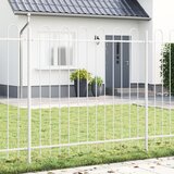 vidaXL Ograja za vrt Bela Jeklo 170 x 150 cm Vzdržljiva Ograja za vrt Cene