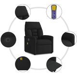  Električni masažni naslonjač od tkanine crni | shoptok.hr