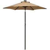  Vrtni suncobran LED smeđesivi 200 x 211 cm aluminijski | shoptok.hr