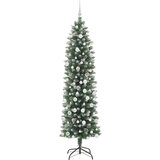  Umjetno vitko božićno drvce Zelena i bijela 210 cm | shoptok.hr