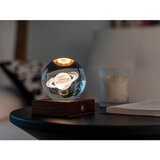 Gingko tamno smeđa led stolna lampa od punog oraha s mogućnosti zatamnjivanja sa staklenim sjenilom (visina 12 cm) amber – | shoptok.hr