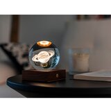 Gingko Temno rjava LED zatemnitvena namizna svetilka iz masivnega oreha s steklenim senčilom (višina 12 cm) Amber – | Shoptok.si