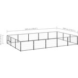 vidaXL Pasji boks črn 15 m² jeklo | Shoptok.si