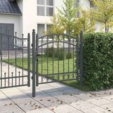 vidaXL Ograjna vrata Siva 100 x 100 cm Jeklo s prašnim premazom | Shoptok.si