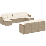  10-dijelni set vrtnih sofa s jastucima bež od poliratana | shoptok.hr