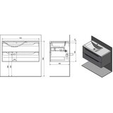 Sapho Bela/v naravni barvi stenska omarica brez umivalnika v dekorju eksotičnega lesa 90x45 cm Wave – | Shoptok.si