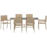  Vrtni set za objed 7 kom. Bež poliratan 190 x 80 x 75 cm | shoptok.hr