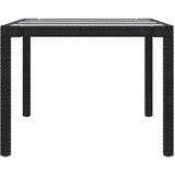 Vrtni stol crni 190x90x75 cm od kaljenog stakla i poliratana | Eponuda.ba