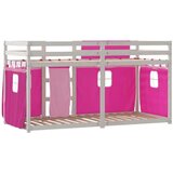 vidaXL Pograd z zavesami roza 90x200 cm trdna borovina | Shoptok.si