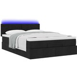 vidaXL otomanski krevet s madracem i led crni 140x190 cm tkanine | shoptok.hr