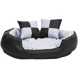  Dvostrani perivi jastuk za pse sivo-crni 85 x 70 x 20 cm | shoptok.hr