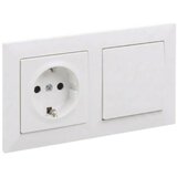 Legrand Jednopolni prekidač br. 1 i kućna SCHUKO utičnica sa ramom SUNO 250V bela Cene
