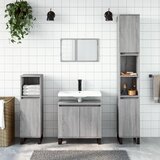 The Living Store Kopalniška omarica siva sonoma 30x30x190 cm inženirski les - Kopalniška Omarica, (21436610) Cene