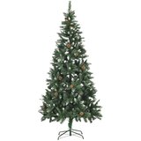  Umjetno božićno drvce sa šiškama i bijelim sjajem 210 cm | shoptok.hr
