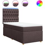 vidaXL Box spring postelja z vzmetnico temno rjav 90x190 cm blago, (21291136) Cene