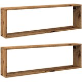  Kockaste zidne police 2 kom boja staro drvo 100x15x30 cm drvene | Eponuda.ba