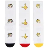 Komplet 3 parov nogavic Pokémon - Bela