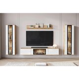 Livetastic DNEVNI REGAL, hrast wotan, bela, visoki sijaj | Shoptok.si
