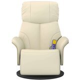  Masažni naslonjač od umjetne kože s osloncem za noge krem | shoptok.hr