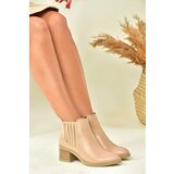 Fox Shoes Nude Women's Boots with Thick Heels Cene