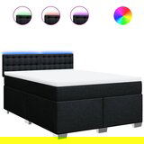Maison Chic Box spring posteljni - Vzmetna postelja z vzmetnico črn 140x190 cm blago SL4335, (21888561) | Shoptok.si