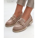 Resti Light brown openwork women's moccasins with chain Imerila | ePonuda.com