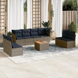 vidaXL 9-dijelni set vrtnih sofa od poliratana s jastucima sivi | shoptok.hr