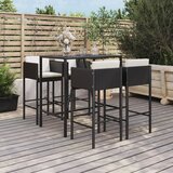 The Living Store Vrtna barska garnitura 5-delna z blazinami črn poli ratan - Vrtna Barska Garnitura, (21473191) | Shoptok.si