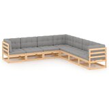  Sedežna garnitura 7-delna z blazinami trdna borovina | Shoptok.si
