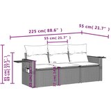  3-dijelni set vrtnih sofa od poliratana s jastucima bež | shoptok.hr