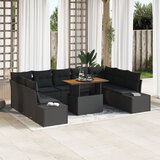 vidaXL Set sofe za vrt Set od 10 Crna Ratan, Aluminij Cijene
