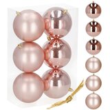  Set Kuglica za Božićno Drvce Ružičasto Zlato 10 cm 6 kom. | shoptok.hr