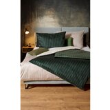 Dieter Knoll OBOJESTRANSKA POSTELJNINA STRIPES DK 140/200 cm saten zelena | Shoptok.si