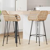  Barski stolac 2 pcs 55 x 52 x 105 cm Ratan i čelik | shoptok.hr