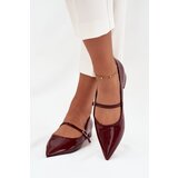 Boto Patent leather ballerinas with a delicate heel with strap Bordeaux Isvella | shoptok.hr