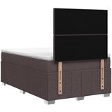  LED okvir za krevet s madracem Tamno smeđa 120 x 190 cm Tkanina | shoptok.hr