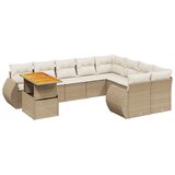  10-dijelni set vrtnih sofa s jastucima bež od poliratana | shoptok.hr