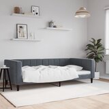 vidaXL Raztegljiva postelja temno siva 100x200 cm žamet | Shoptok.si
