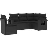 Maison Chic Seti vrtnega pohištva - Vrtna garnitura - Vrtni pohištvo set 5-delna z blazinami črn poli ratan, (21818470) | Shoptok.si
