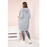 Kesi Women's longer sweatshirt with hood and zipper grey | shoptok.hr