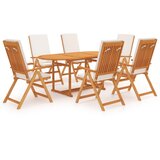  7-dijelni vrtni blagovaonski set s jastucima masivna tikovina | shoptok.hr
