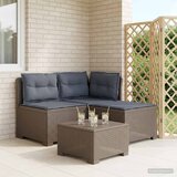  Dvosjedni vrtni sofa s jastucima u ratan izgledu PP Svjetlosiva | shoptok.hr