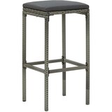 Poli 5-dijelni vrtni barski set od poliratana s jastucima sivi | shoptok.hr