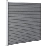  Set WPC ograda 2 kvadratne + 1 kosa 446 x 186 cm sivi | Eponuda.com