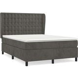  Box spring postelja z vzmetnico temno siva 140x200 cm žamet, (20846649) | Shoptok.si