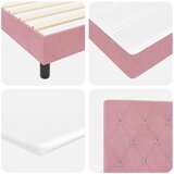 vidaXL Box Spring Postelja z Blazino Roza 120x200 cm Velvet, (22051534) | Shoptok.si