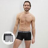 DIM COTTON 3D FLEX AIR BOXER 2x - Men's boxers 2pcs - grey - black Cene