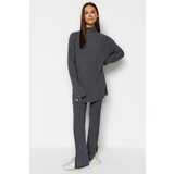 Trendyol Anthracite Corduroy Basic Top-Right Wear with Pants and Trousers | Shoptok.si
